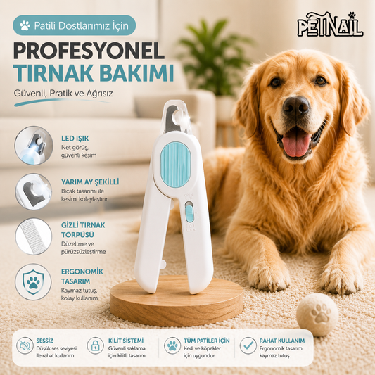 PetNail Işıklı ve törpülü Pet Tırnak Makası